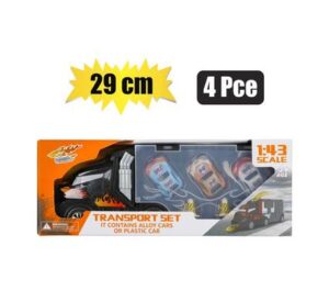 Vehicle playset truck w/3 racers 29cm