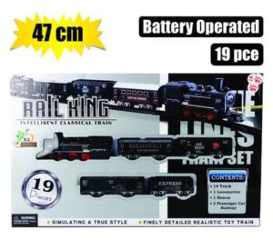 Battery operated train set 19pc 47cm