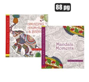 Book adult colouring 88p asstd