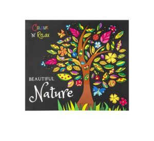 Book colouring & relax beautiful nature