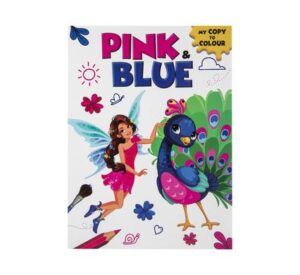 Book colouring & copy pink blue